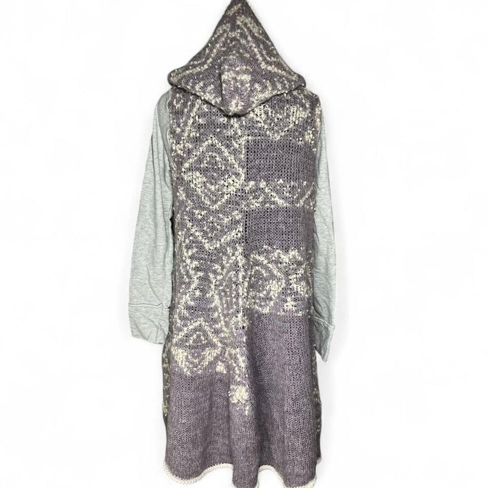 Free People White Moon Cardigan Unique Asymmetrical Boho Festival Mohair M / L - Picture 7 of 7